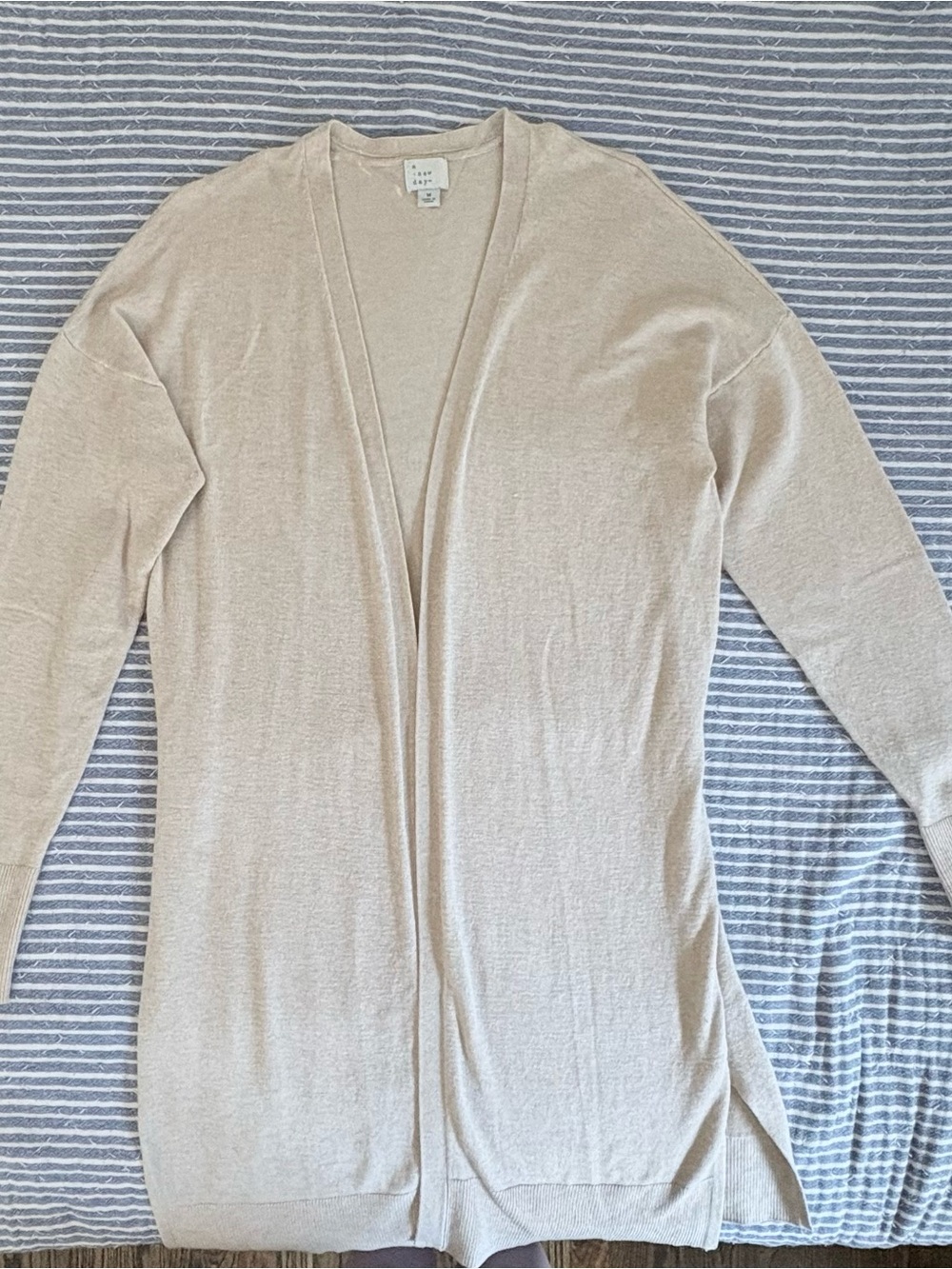 a new day Lightweight Open-Front Cardigan in Beige